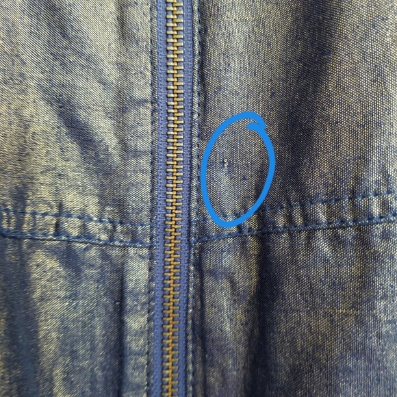 Anthropologie Elevenses Blue Metallic Jacket XS/ S - Picture 6 of 7